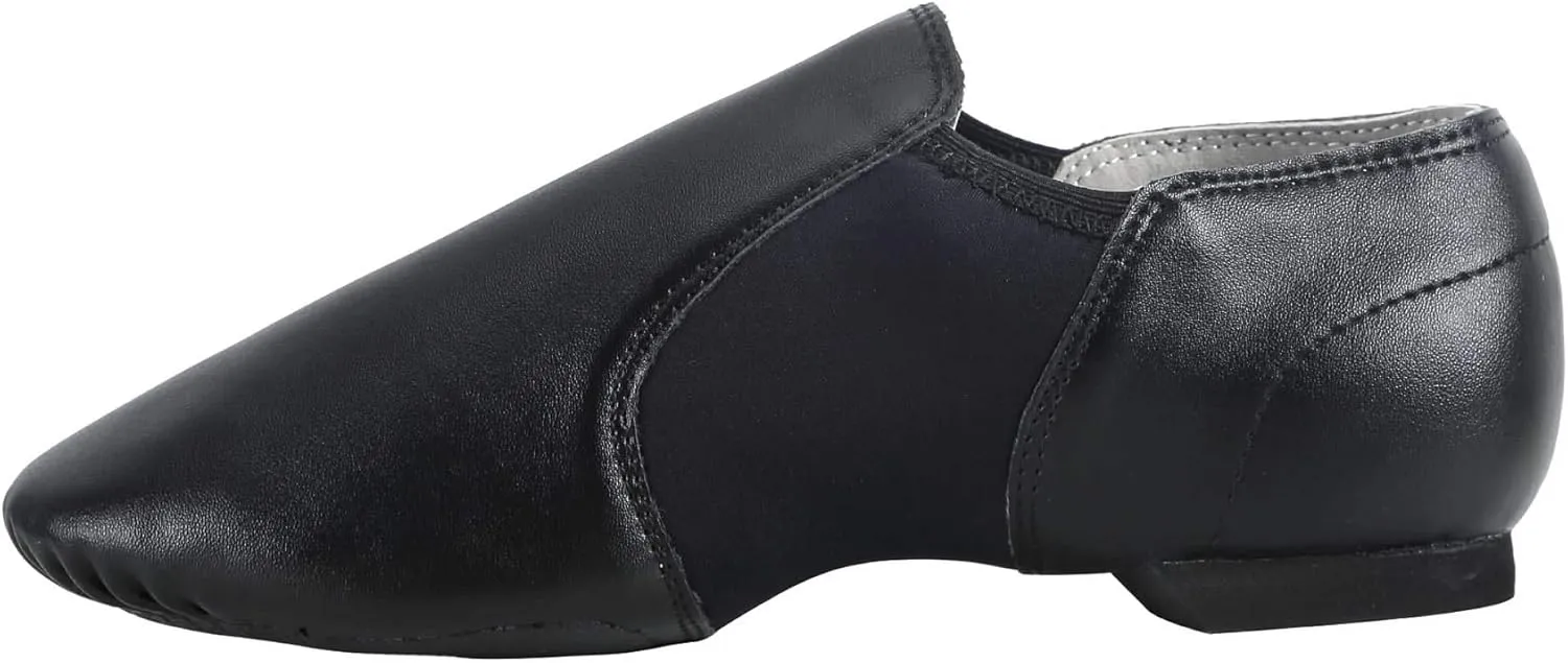 Dynadans Unisex PU Leather Upper Slip-on Jazz Shoe with Arch Insert for Women and Men's Dance Shoes