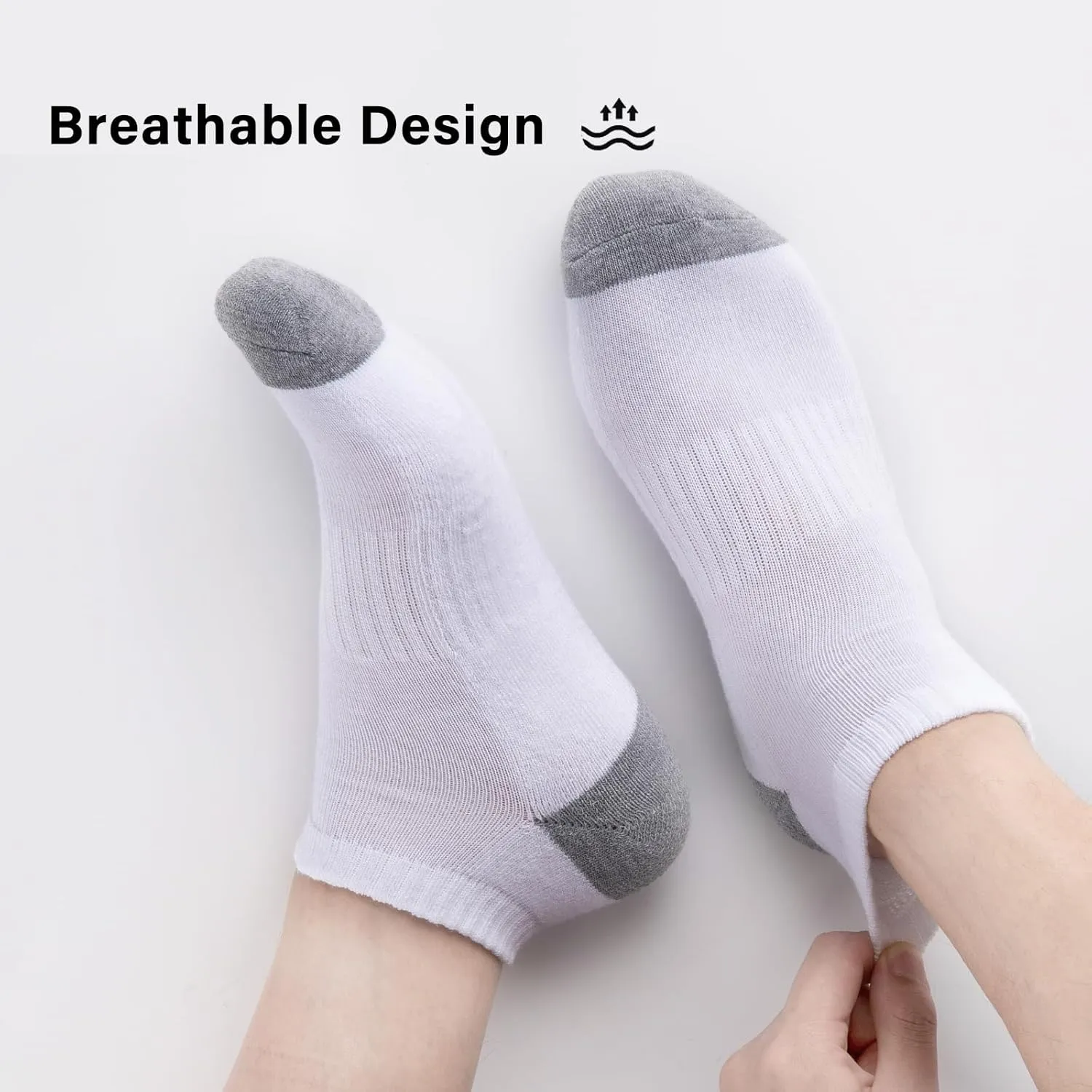 eallco 10 Pairs Mens Ankle Socks Low Cut Socks for Men Athletic Socks Breathable Cushioned
