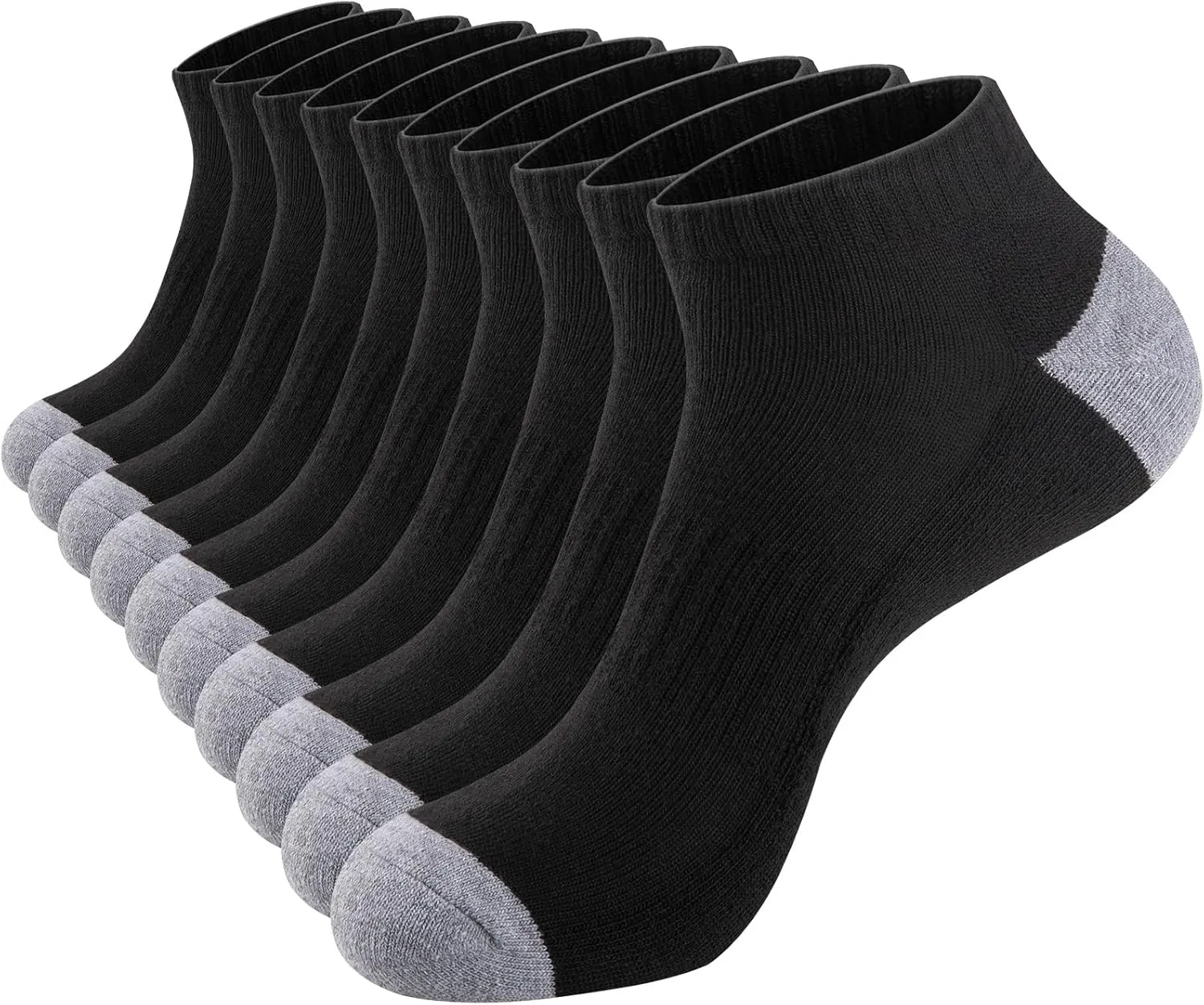 eallco 10 Pairs Mens Ankle Socks Low Cut Socks for Men Athletic Socks Breathable Cushioned