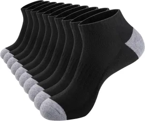 eallco 10 Pairs Mens Ankle Socks Low Cut Socks for Men Athletic Socks Breathable Cushioned