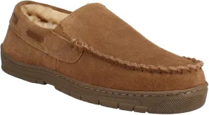 Eddie Bauer Men's Slippers Soft Suede Memory Foam House Shoes Heated & Washable Winter Slippers for Men - Tan Large