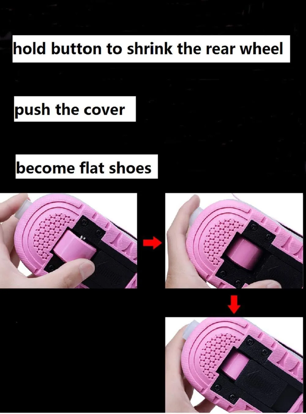 Ehauuo Kids Single Wheels Shoes with Lights Rechargeable Roller Skates Retractable LED Flashing Sneakers Wheels Shoes for Unisex Girls Boys Beginners Gift