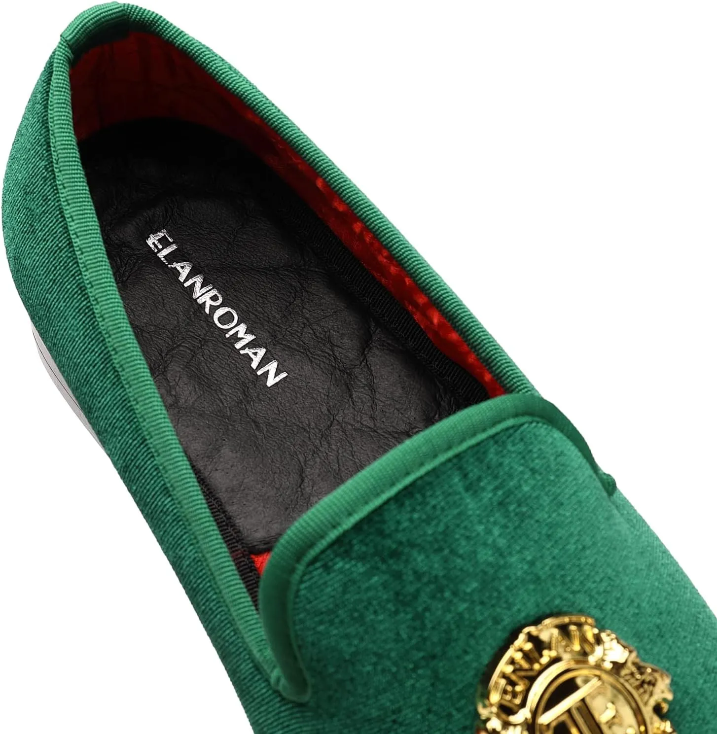 ELANROMAN Men's Velvet Loafers Dress Fashion Wedding Party Prom Shoes