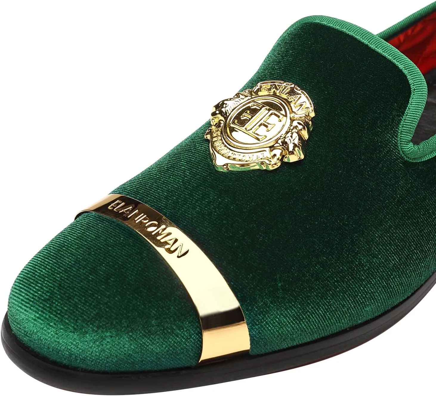 ELANROMAN Men's Velvet Loafers Dress Fashion Wedding Party Prom Shoes