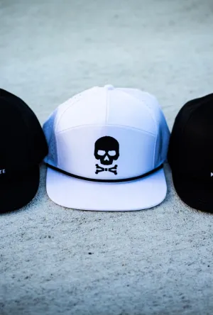 Emblem Flat Brim Hat - White/Black