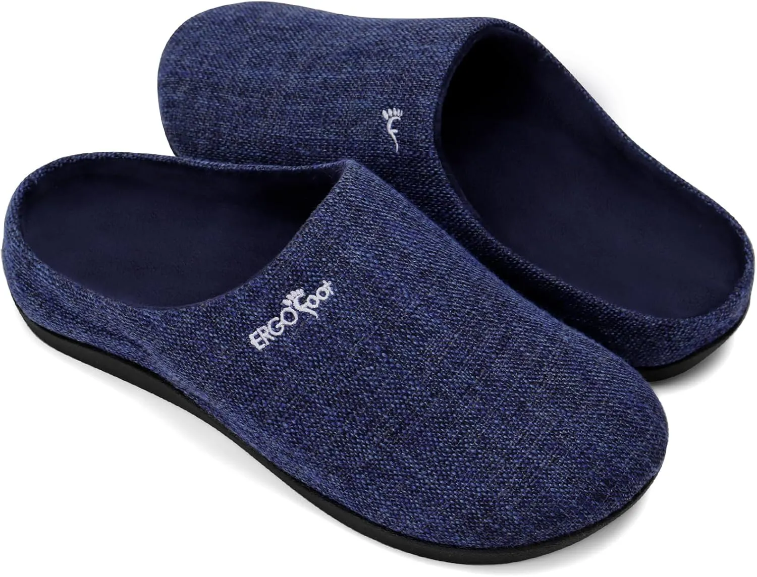 ERGOfoot Orthotic Slippers with Arch Support for Plantar Fasciitis Pain Relief, Comfortable Orthopedic Clog House Shoes with Indoor Outdoor Anti-Skid Rubber Sole