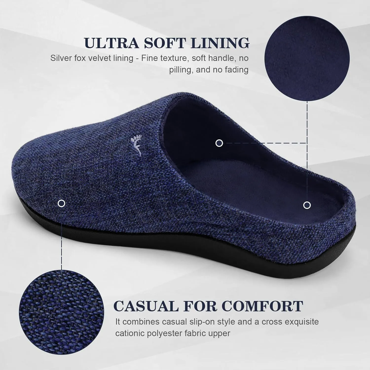 ERGOfoot Orthotic Slippers with Arch Support for Plantar Fasciitis Pain Relief, Comfortable Orthopedic Clog House Shoes with Indoor Outdoor Anti-Skid Rubber Sole