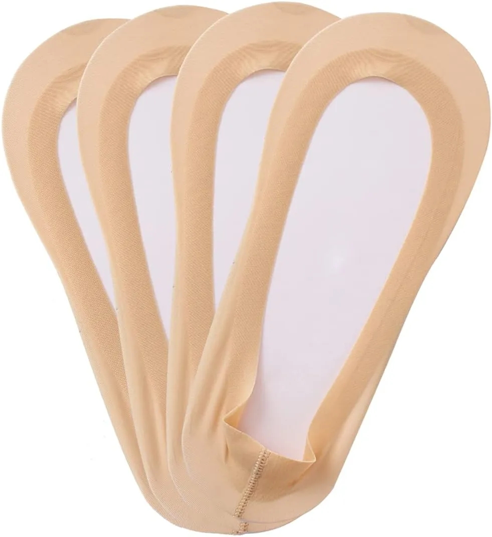 Everbellus Womens No Show Socks Non Slip Flat Boat Line Socks 4 Pairs