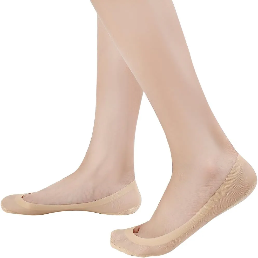 Everbellus Womens No Show Socks Non Slip Flat Boat Line Socks 4 Pairs