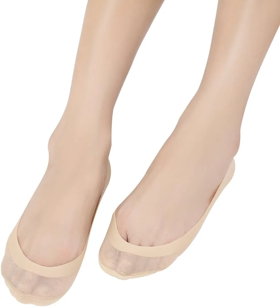 Everbellus Womens No Show Socks Non Slip Flat Boat Line Socks 4 Pairs