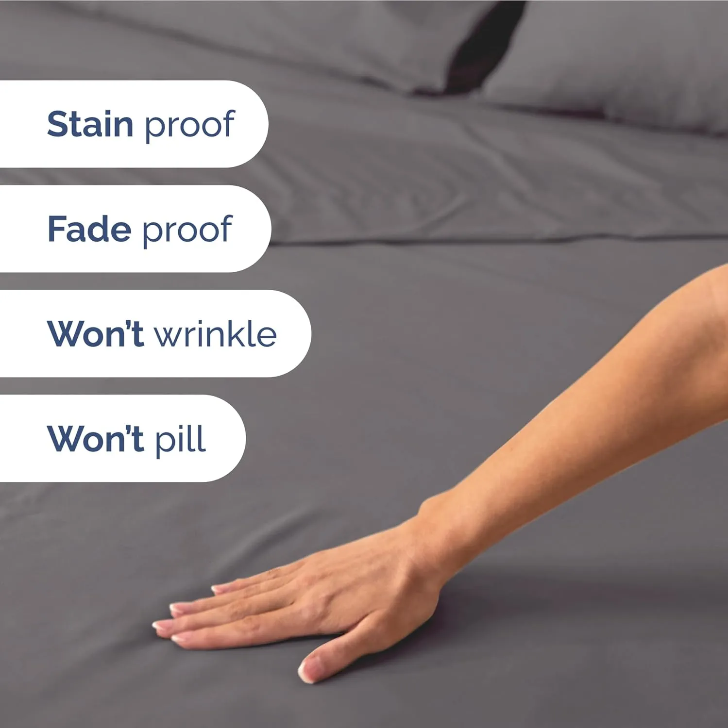 Extra Deep Pocket Twin Sheets - 3 Piece Breathable & Cooling Bed Sheets - Hotel Luxury Bed Sheet Set - Soft, Wrinkle Free & Comfy - Easily Fits Extra Deep Mattresses - Deep Pocket Dark Grey Sheets Set