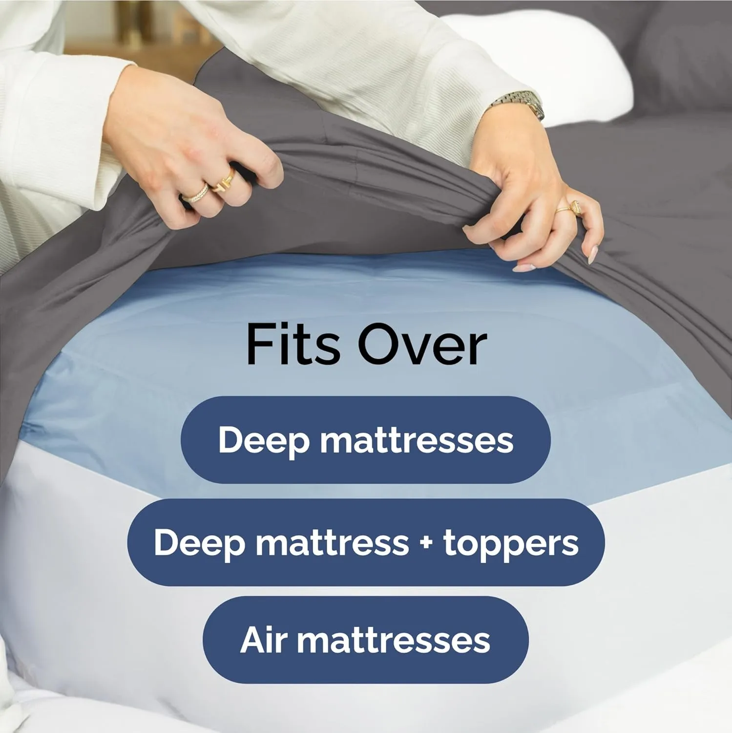 Extra Deep Pocket Twin Sheets - 3 Piece Breathable & Cooling Bed Sheets - Hotel Luxury Bed Sheet Set - Soft, Wrinkle Free & Comfy - Easily Fits Extra Deep Mattresses - Deep Pocket Dark Grey Sheets Set