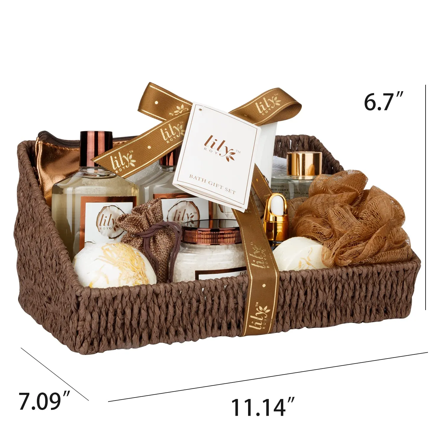 Fathers Day Gifts for Men Dad Coconut Vanilla Spa Gift Basket for Women 17-Piece Luxury Bath and Body Basket Set with Shower Gel Self Care Pampering Gifts for Mothers Day, Christmas, Birthday Gift
