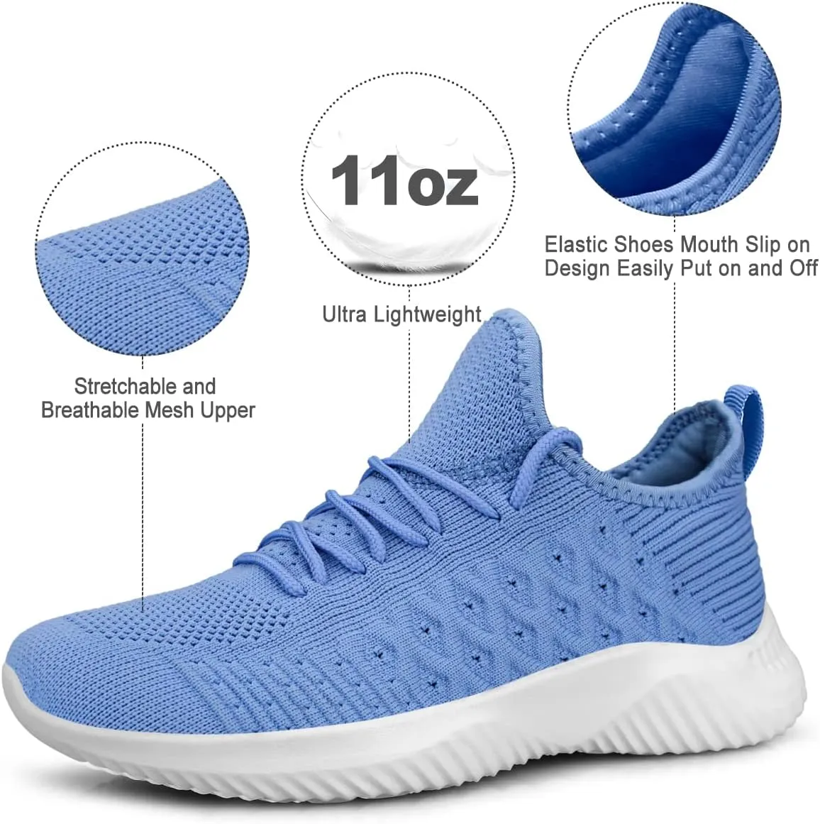 Feethit Womens Slip On Walking Shoes Non Slip Running Shoes Breathable Workout Shoes Lightweight Gym Sneakers