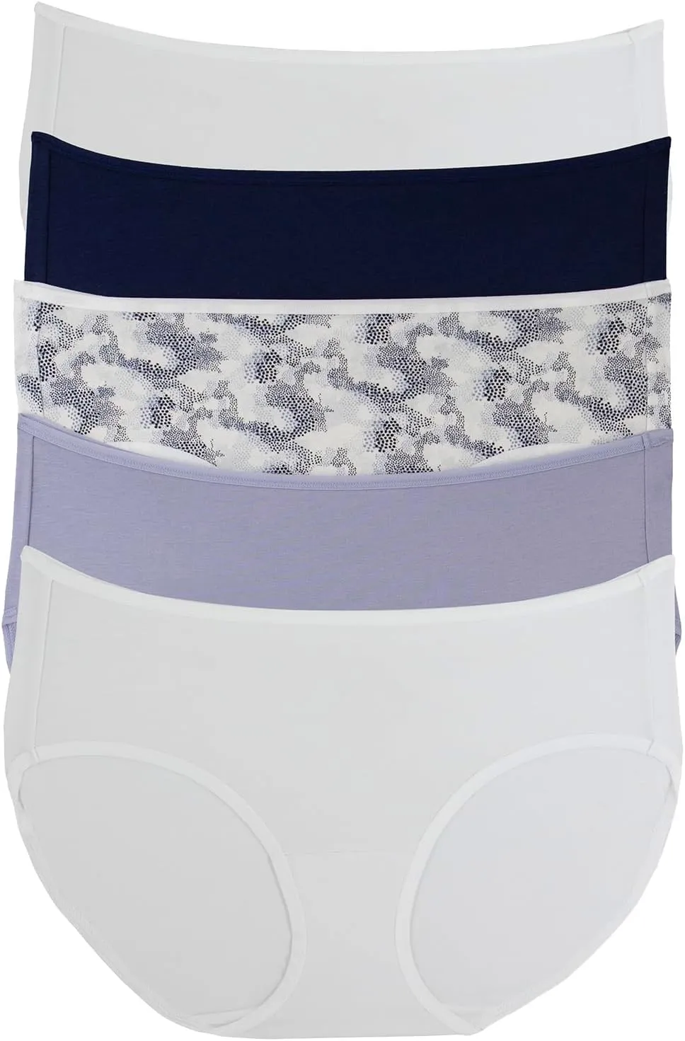 Felina - Cotton Modal Full Coverage Hipster Underwear 5-Pack - Comfortable and Breathable Mid-Rise Panties for Women