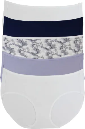 Felina - Cotton Modal Full Coverage Hipster Underwear 5-Pack - Comfortable and Breathable Mid-Rise Panties for Women