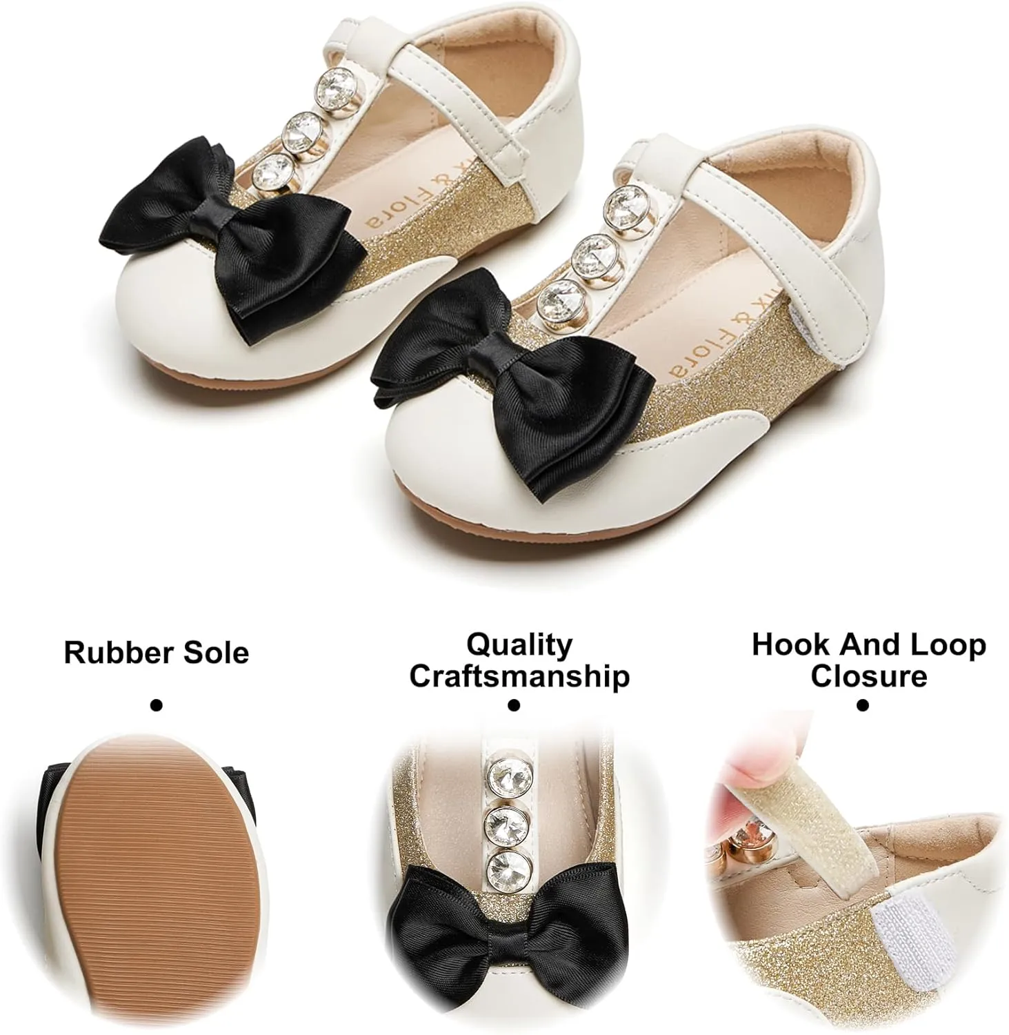 Felix & Flora Toddler Little Girl Flat Oxfords Dress Shoes - Mary Jane Princess for Girl Party School Shoes.