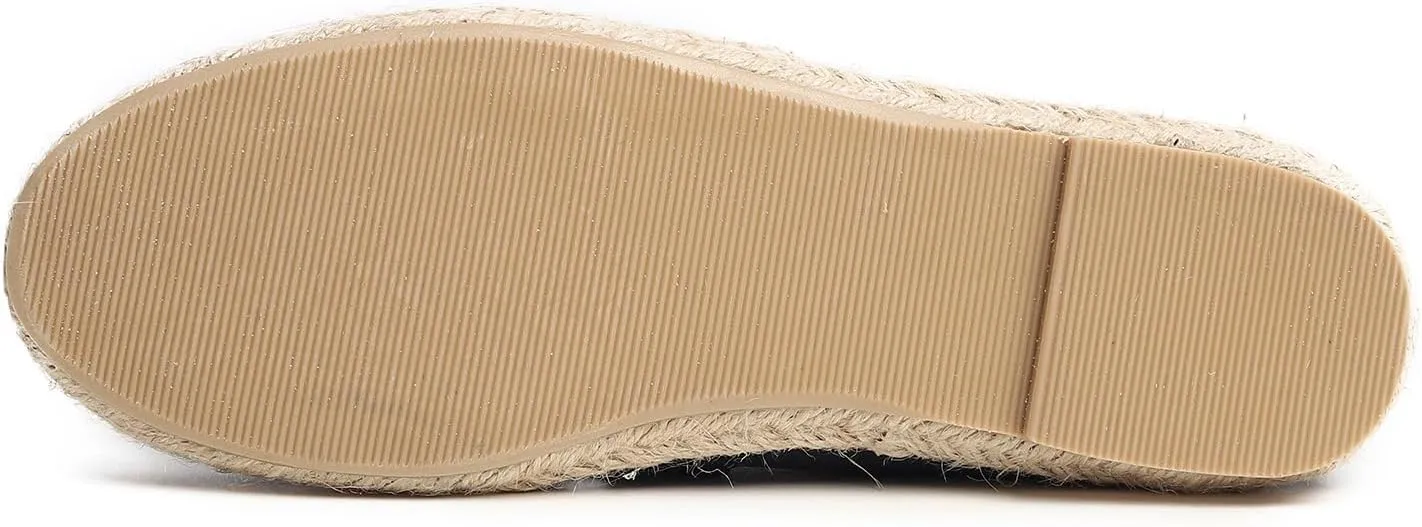 FEVERSOLE Close Toe Espadrilles Women's Comfort Breathable Slip On Flats Shoes