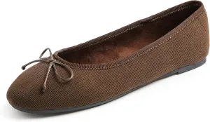 FEVERSOLE Women's Ultra Soft Colorful Memory Foam Cushioned Faux Suede Home Ballet Flats