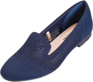 Feversole Women's Woven Fashion Breathable Knit Flat Shoes