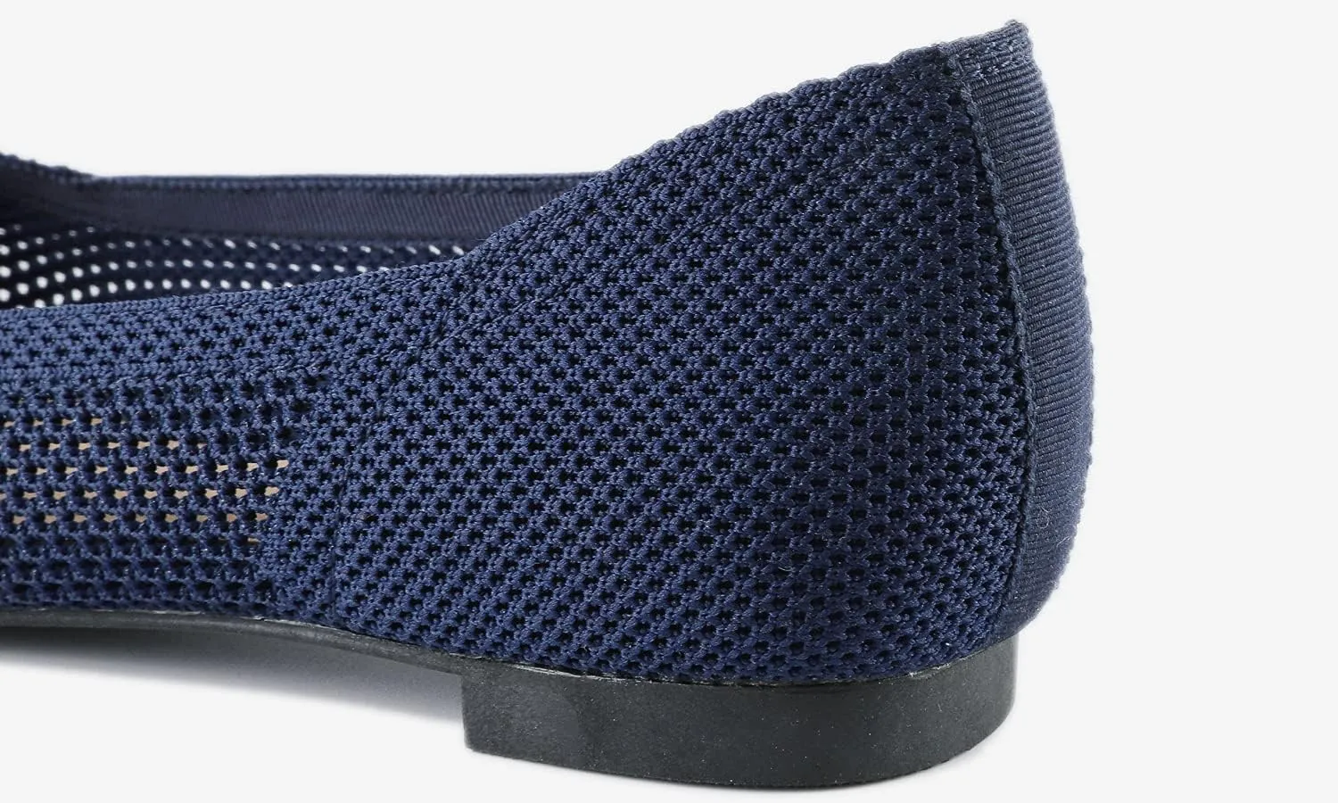 FEVERSOLE Women's Woven Pointy Fashion Cutouts Breathable Knit Flat Shoes
