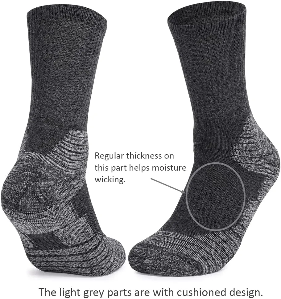 Fitliva Work Socks for Men Cotton Cushioned Boot Socks Ankle Support(6 Pairs)