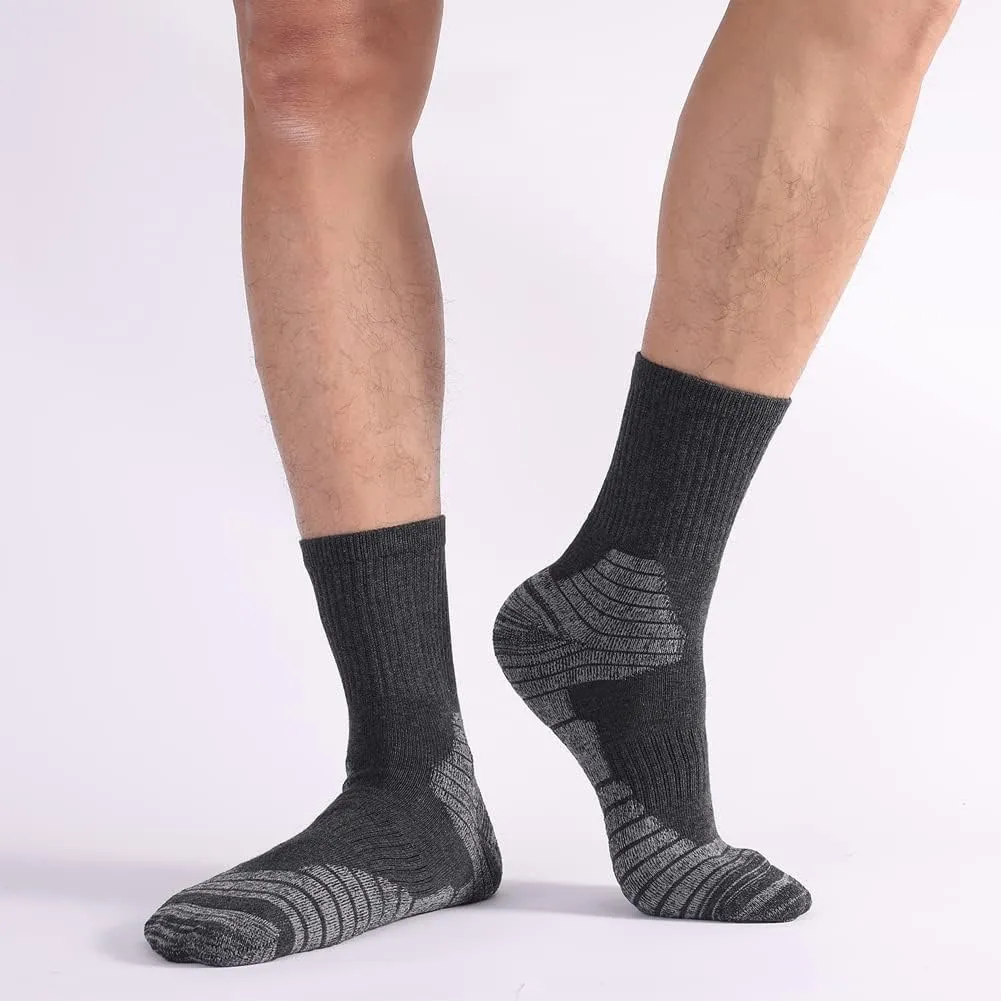 Fitliva Work Socks for Men Cotton Cushioned Boot Socks Ankle Support(6 Pairs)
