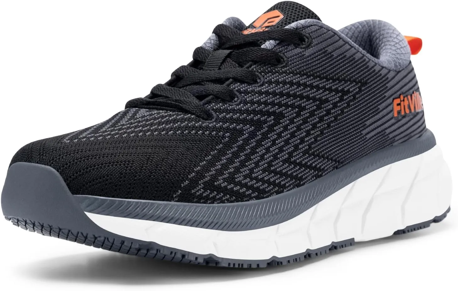 FitVille Wide Toe Box Men's Cushioned Extra Wide Width Non Slip Running Shoes - Comfortable Lightweight Walking Shoes