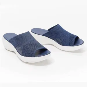 Flat Bottom Fish Mouth Mesh Breathable Ladies Slippers