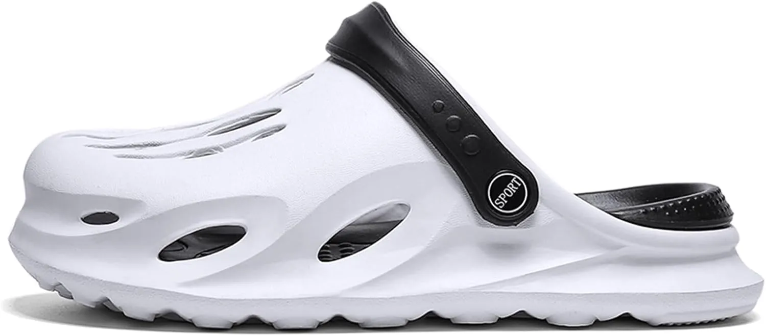 FLIOZY Mens Casual Slip-On Hollow Out Arch Support Clogs Garden Shoes Slip-on Outdoor Beach Slippers