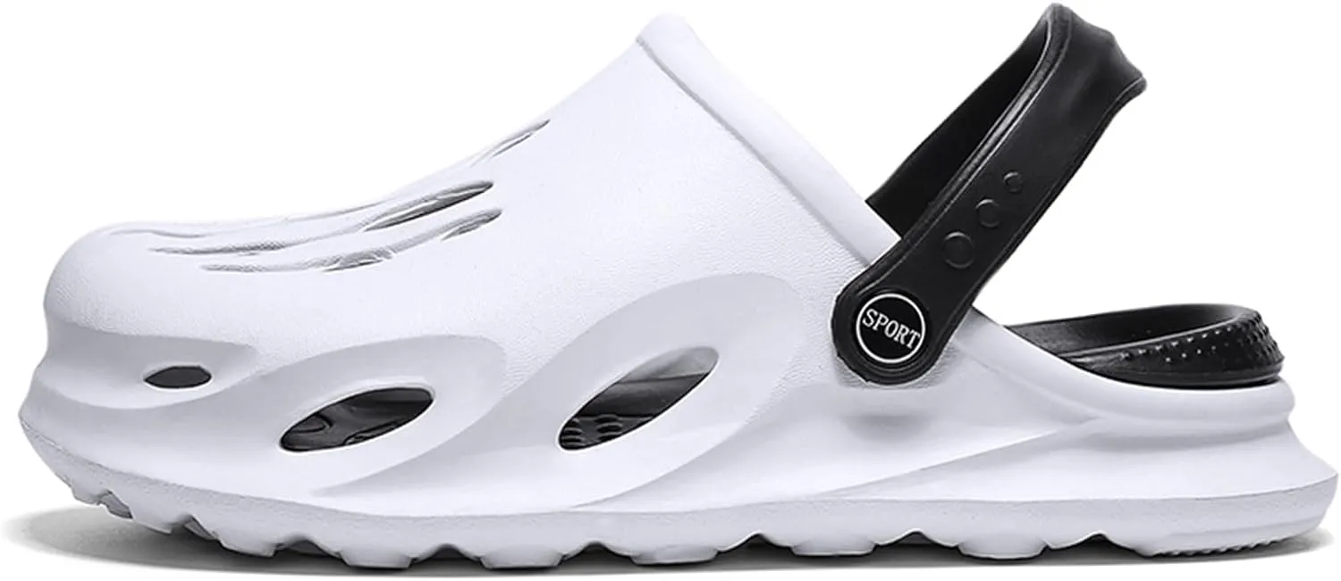 FLIOZY Mens Casual Slip-On Hollow Out Arch Support Clogs Garden Shoes Slip-on Outdoor Beach Slippers