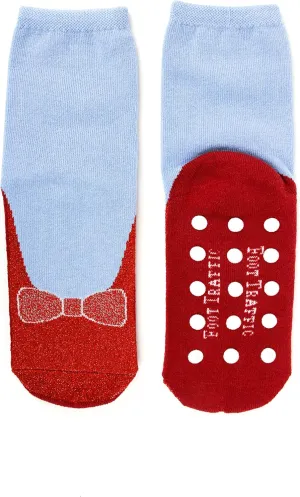 Foot Traffic Novelty Slip Grip Socks for Women, Warm Slipper Socks with Nonslip Pads