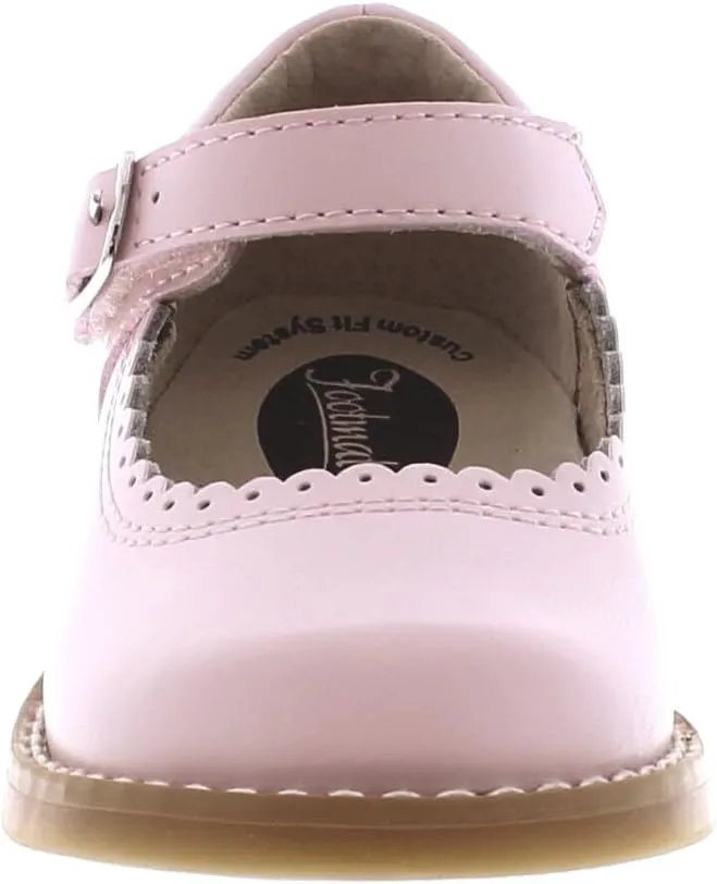 FOOTMATES Allie Leather Mary Jane Shoes for Girls - Girls Dress Shoes with Wide Toe Box, Comfort Insoles, and Non-Slip Non-Marking Outsoles