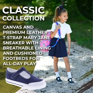 Footmates Drew T-Strap Leather Sneaker- Rose