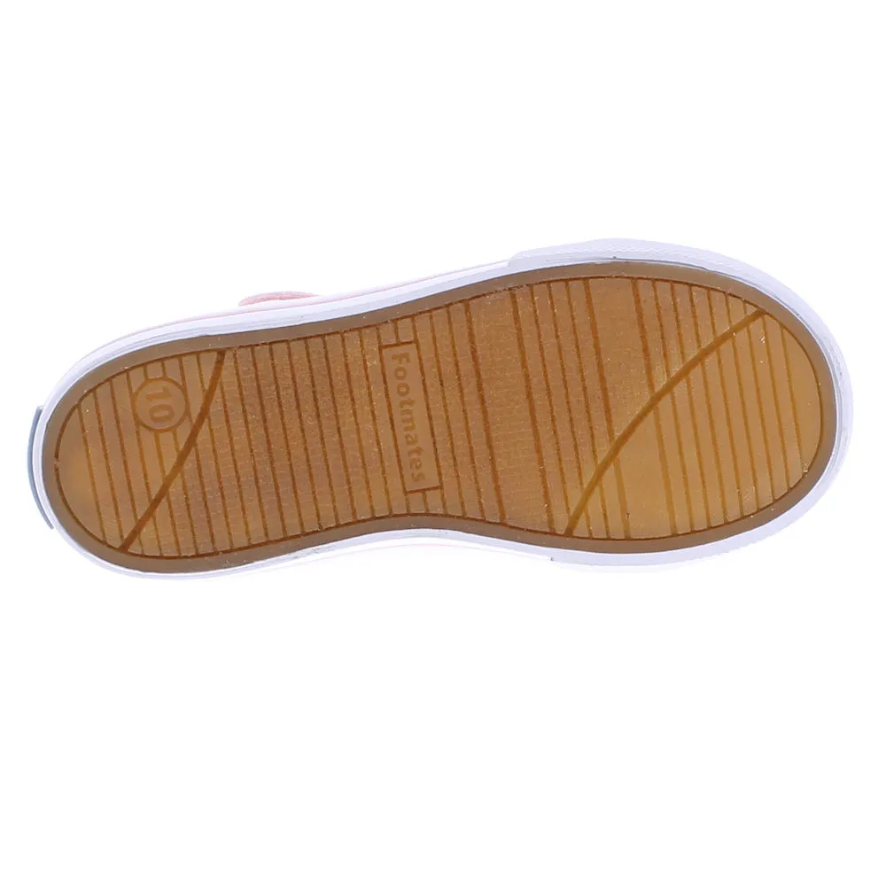 Footmates Drew T-Strap Leather Sneaker- Rose