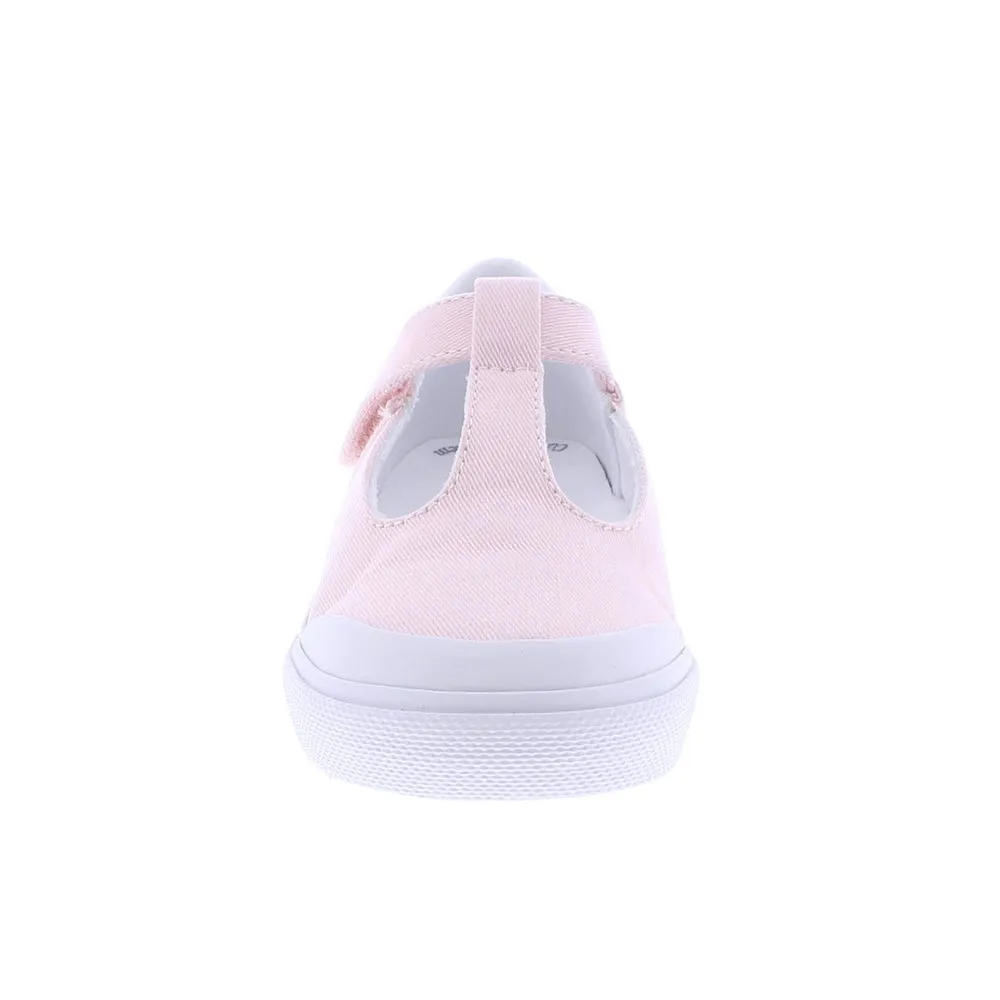 Footmates Drew T-Strap Leather Sneaker- Rose