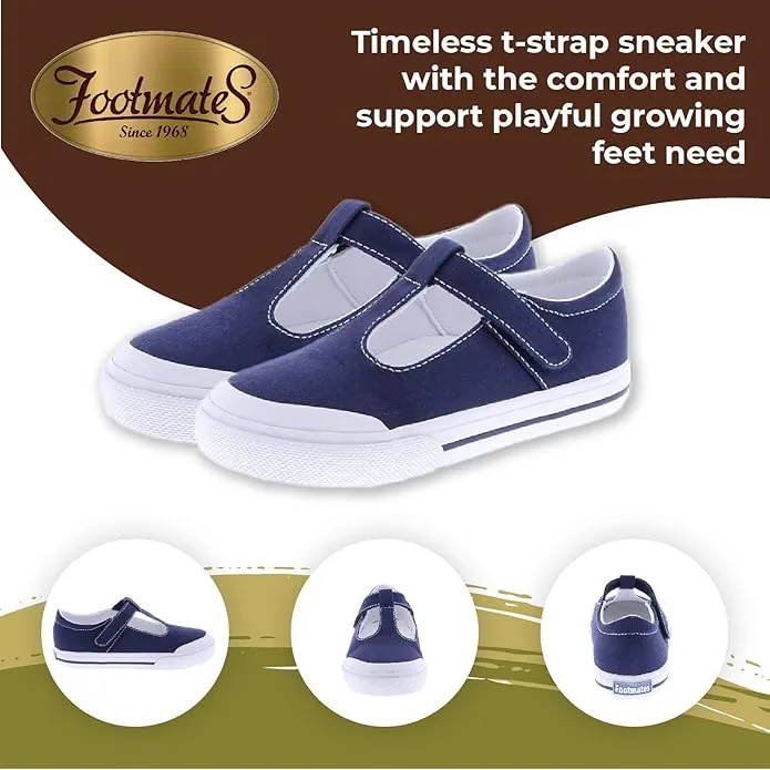 Footmates Drew T-Strap Leather Sneaker- Rose