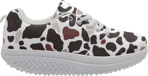 FOR U DESIGNS Women Sneaker Platform Wedge Sneakers Breathable Comfort Walking Shoes Running Shoes