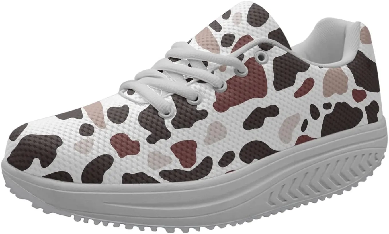 FOR U DESIGNS Women Sneaker Platform Wedge Sneakers Breathable Comfort Walking Shoes Running Shoes