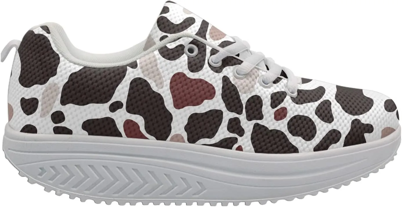 FOR U DESIGNS Women Sneaker Platform Wedge Sneakers Breathable Comfort Walking Shoes Running Shoes