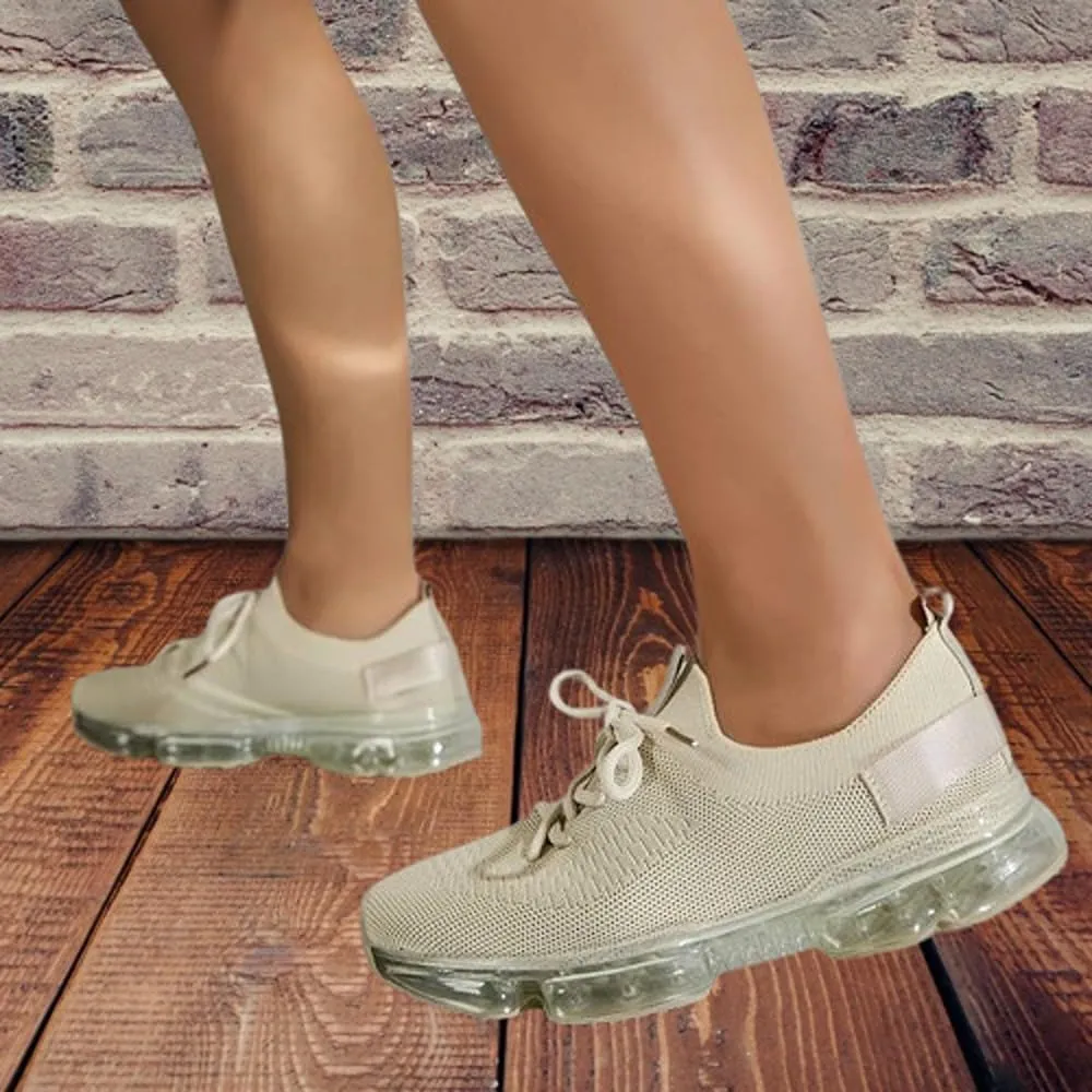 Forever Link Womens Air Cushion Fashion Sneakers Breathable Lightweight Walking Shoes