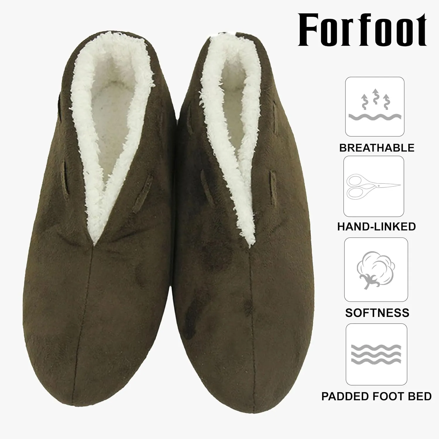 Forfoot Women's Bootie Slippers Plush Non Slip Slip on Indoor Boots House Shoes