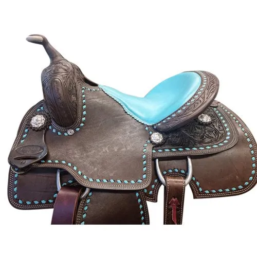 Fort Worth Barrel Race Saddle w/Opti Flex Tree - Turquoise