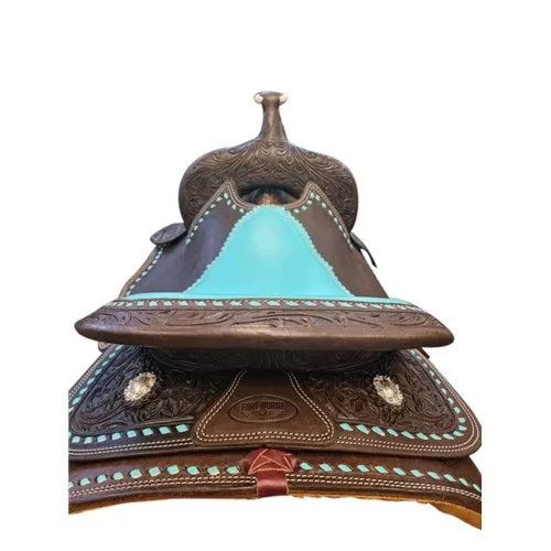 Fort Worth Barrel Race Saddle w/Opti Flex Tree - Turquoise