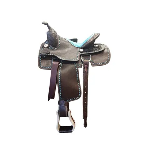 Fort Worth Barrel Race Saddle w/Opti Flex Tree - Turquoise
