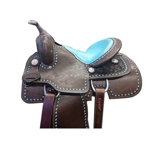 Fort Worth Barrel Race Saddle w/Opti Flex Tree - Turquoise