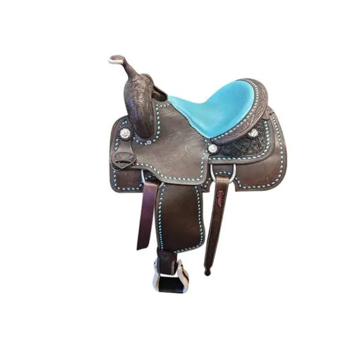 Fort Worth Barrel Race Saddle w/Opti Flex Tree - Turquoise