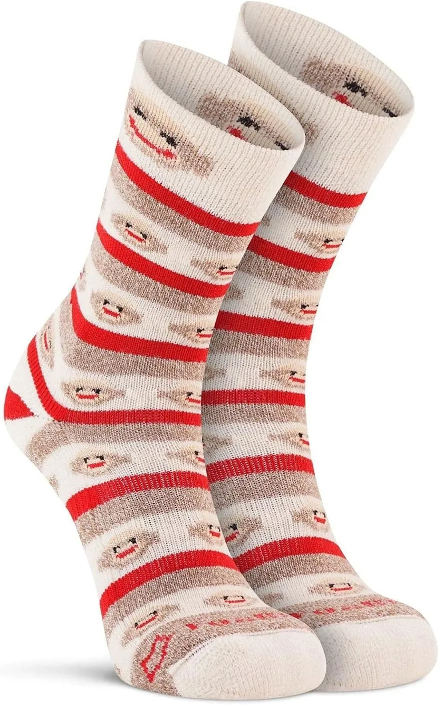 Fox River Women's Red Heel Merino Monkey Stripe Crew Socks