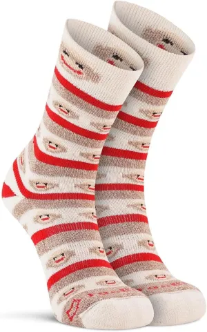 Fox River Women's Red Heel Merino Monkey Stripe Crew Socks