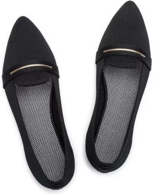 Frank Mully Women's Casual Loafer Flats Slip On Loafer Shoes Comfortable Knit Flat Shoes Classics Pointy Toe Loafer Flats,for Work,Travel